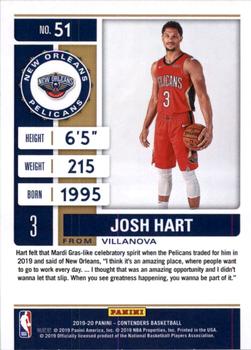 2019-20 Panini Contenders - Conference Finals Ticket #51 Josh Hart Back