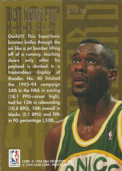 1994-95 Flair - Hot Numbers #6 Shawn Kemp Back