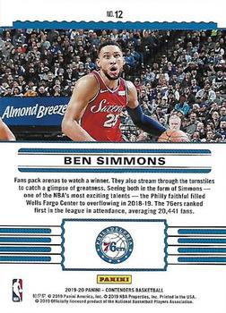 2019-20 Panini Contenders - Front Row Seat #12 Ben Simmons Back