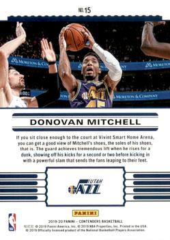 2019-20 Panini Contenders - Front Row Seat #15 Donovan Mitchell Back