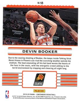 2019-20 Panini Contenders - Front Row Seat #18 Devin Booker Back