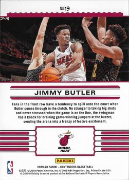 2019-20 Panini Contenders - Front Row Seat #19 Jimmy Butler Back