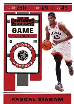 2019-20 Panini Contenders - Game Ticket Green #87 Pascal Siakam Front