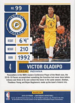 2019-20 Panini Contenders - Game Ticket Green #99 Victor Oladipo Back