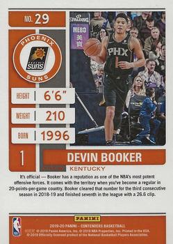 2019-20 Panini Contenders - Game Ticket Red #29 Devin Booker Back