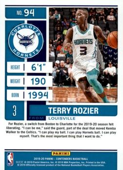 2019-20 Panini Contenders - Game Ticket Red #94 Terry Rozier Back