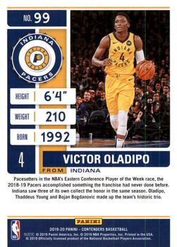 2019-20 Panini Contenders - Game Ticket Red #99 Victor Oladipo Back