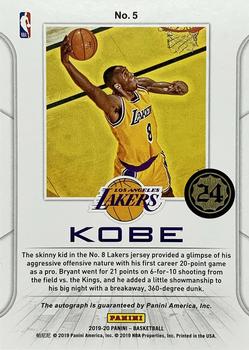 2019-20 Panini Contenders - Kobe Bryant Autographs #5 Kobe Bryant Back