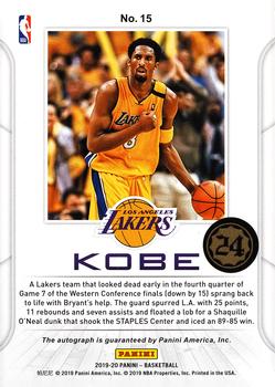 2019-20 Panini Contenders - Kobe Bryant Autographs #15 Kobe Bryant Back