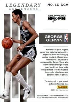 2019-20 Panini Contenders - Legendary Contenders Autographs Gold #LC-GGV George Gervin Back