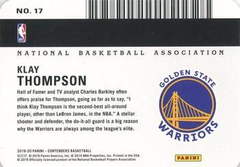 2019-20 Panini Contenders - License to Dominate #17 Klay Thompson Back
