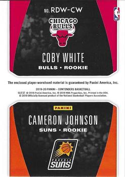 2019-20 Panini Contenders - Rookie Ticket Dual Swatches #RDW-CW Cameron Johnson / Coby White Back