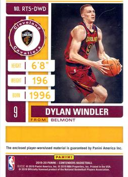 2019-20 Panini Contenders - Rookie Ticket Swatches #RTS-DWD Dylan Windler Back