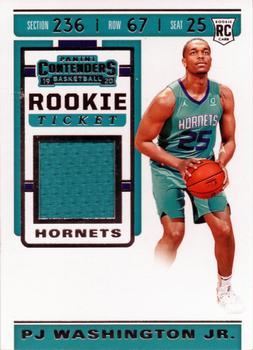 2019-20 Panini Contenders - Rookie Ticket Swatches #RTS-PJW PJ Washington Jr. Front