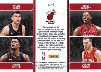 2019-20 Panini Contenders - Team Quads #16 Bam Adebayo / Goran Dragic / Jimmy Butler / Tyler Herro Back