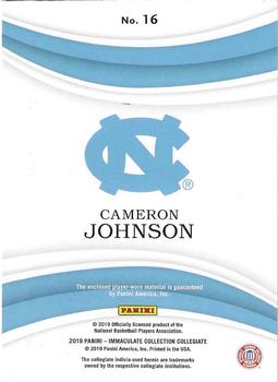 2019-20 Panini Immaculate Collection Collegiate - Immaculate Jumbos #16 Cameron Johnson Back