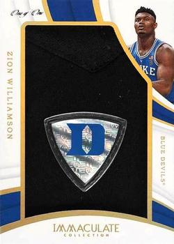 2019-20 Panini Immaculate Collection Collegiate - Immaculate Jumbos - Team Logos #1 Zion Williamson Front