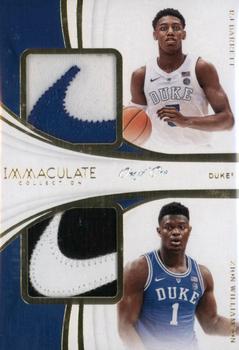 2019-20 Panini Immaculate Collection Collegiate - Immaculate Dual Brand Logos #1 RJ Barrett / Zion Williamson Front