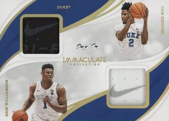 2019-20 Panini Immaculate Collection Collegiate - Combos Relics - Tags #5 Cam Reddish / Zion Williamson Front