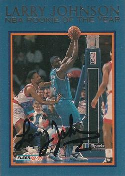 1992-93 Fleer - Larry Johnson NBA Rookie of the Year Autographs #3 Larry Johnson Front