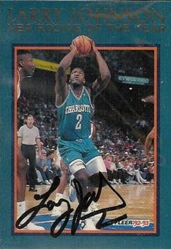 1992-93 Fleer - Larry Johnson NBA Rookie of the Year Autographs #8 Larry Johnson Front