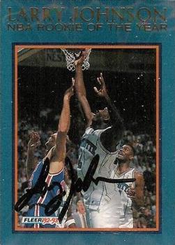 1992-93 Fleer - Larry Johnson NBA Rookie of the Year Autographs #9 Larry Johnson Front