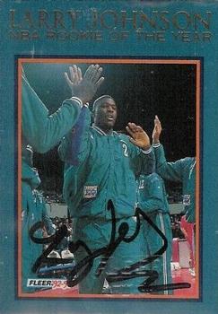 1992-93 Fleer - Larry Johnson NBA Rookie of the Year Autographs #11 Larry Johnson Front
