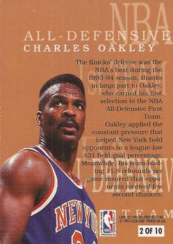 1994-95 Fleer - All-Defensive Team #2 Charles Oakley Back