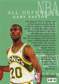 1994-95 Fleer - All-Defensive Team #4 Gary Payton Back