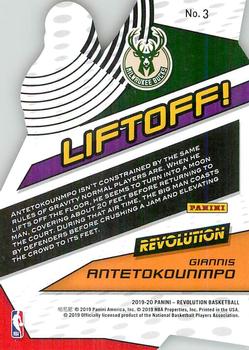 2019-20 Panini Revolution - Liftoff! #3 Giannis Antetokounmpo Back