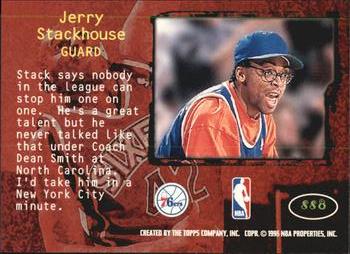 1995-96 Stadium Club - Spike Says Members Only #SS8 Jerry Stackhouse Back