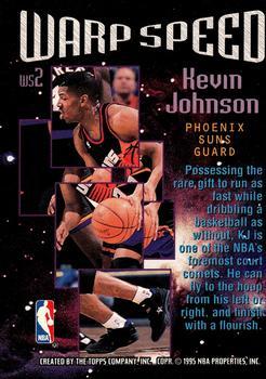 1995-96 Stadium Club - Warp Speed Members Only #WS2 Kevin Johnson Back