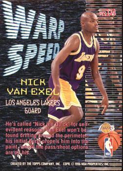 1995-96 Stadium Club - Warp Speed Members Only #WS10 Nick Van Exel Back