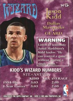 1995-96 Stadium Club - Wizards Members Only #W5 Jason Kidd Back