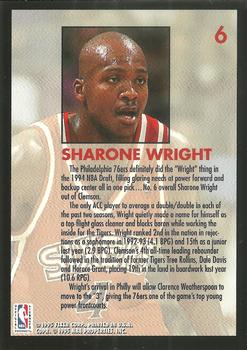 1994-95 Fleer - 1994 NBA Draft Lottery Pick Exchange #6 Sharone Wright Back