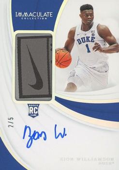 2019-20 Panini Immaculate Collection Collegiate - Rookie Patch Autographs - Laundry Tag Brand Logo #81 Zion Williamson Front