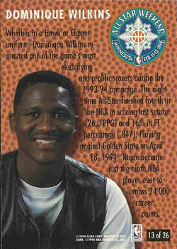 1994-95 Fleer - All-Stars #13 Dominique Wilkins Back