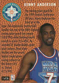 1994-95 Fleer - All-Stars #1 Kenny Anderson Back