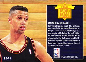 1994-95 Fleer - NBA League Leaders #1 Mahmoud Abdul-Rauf Back
