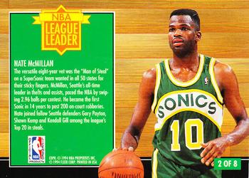 1994-95 Fleer - NBA League Leaders #2 Nate McMillan Back