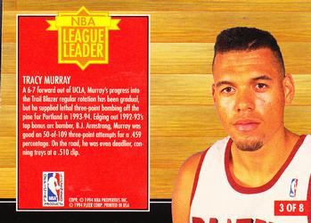 1994-95 Fleer - NBA League Leaders #3 Tracy Murray Back