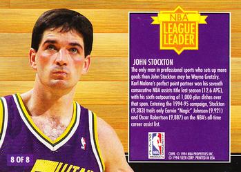 1994-95 Fleer - NBA League Leaders #8 John Stockton Back