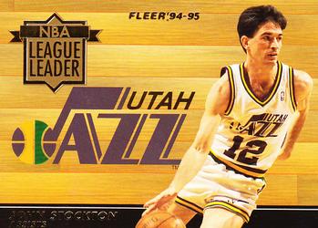 1994-95 Fleer - NBA League Leaders #8 John Stockton Front