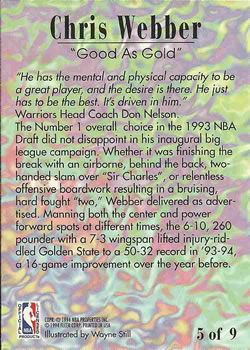 1994-95 Fleer - Pro-Visions #5 Chris Webber Back