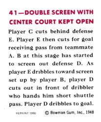 1990 1948 Bowman Reprints #41 Basketball Play Back