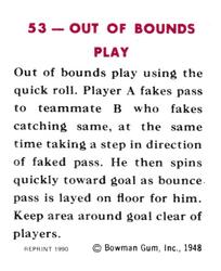 1990 1948 Bowman Reprints #53 Basketball Play Back