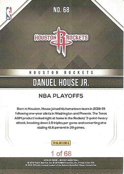 2018-19 Panini Instant NBA - Playoffs Team Sets #68 Danuel House Back
