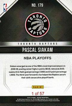 2018-19 Panini Instant NBA - Playoffs Team Sets #179 Pascal Siakam Back