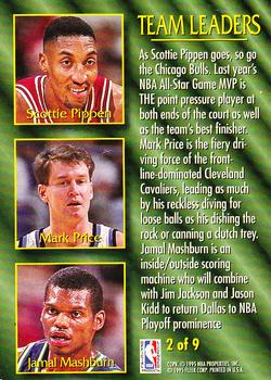 1994-95 Fleer - Team Leaders #2 Scottie Pippen / Mark Price / Jamal Mashburn Back