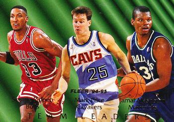 1994-95 Fleer - Team Leaders #2 Scottie Pippen / Mark Price / Jamal Mashburn Front
